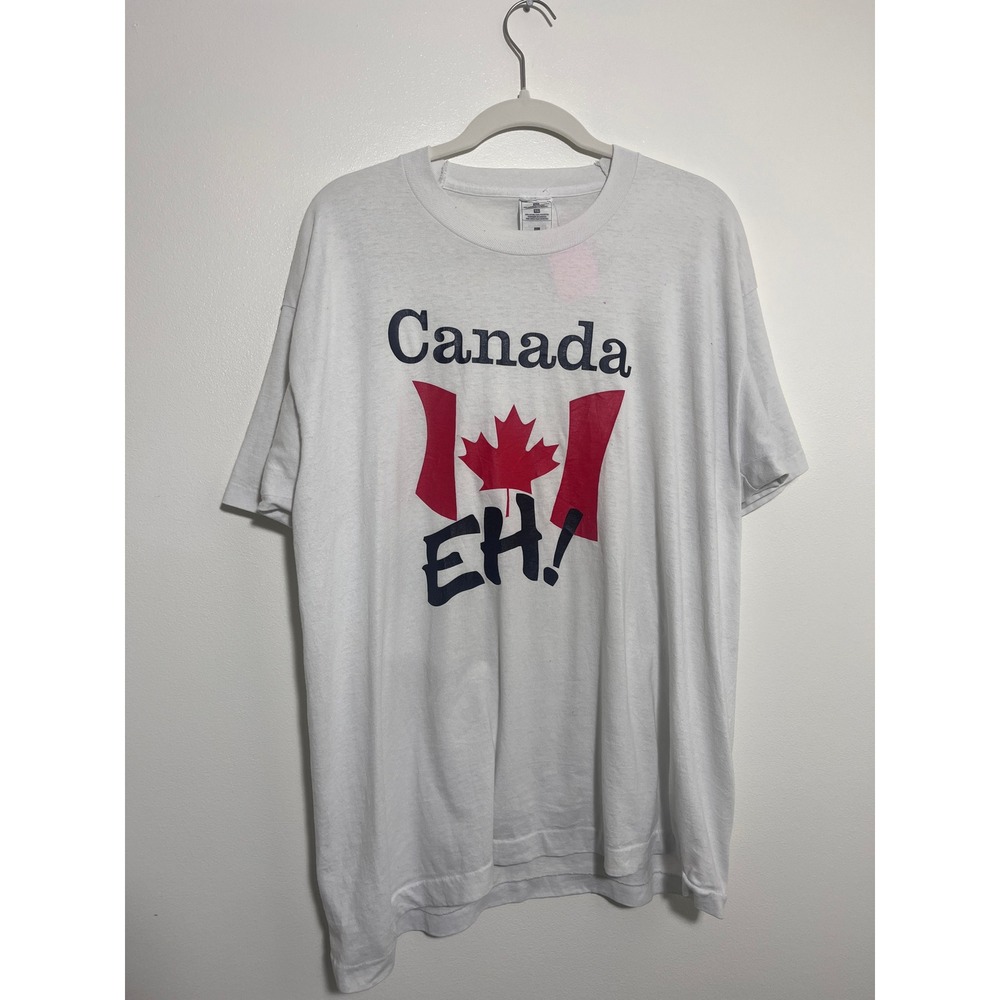 Vintage 80s Canada Flag Graphic Tee‎ Shirt